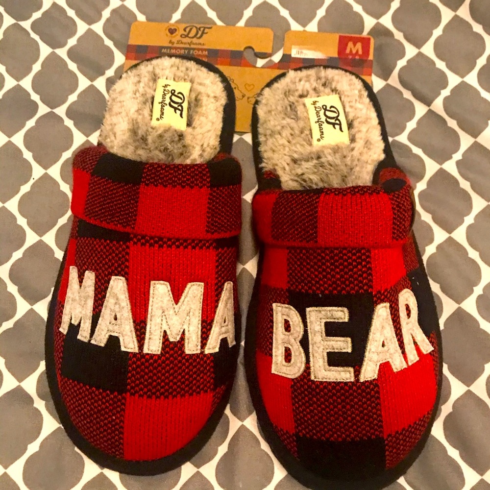 Women’s house slippers. Comfy Cozy Mama Bear